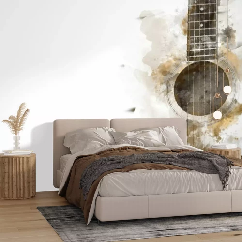 Papier peint  Guitare abstraite à l'aquarelle