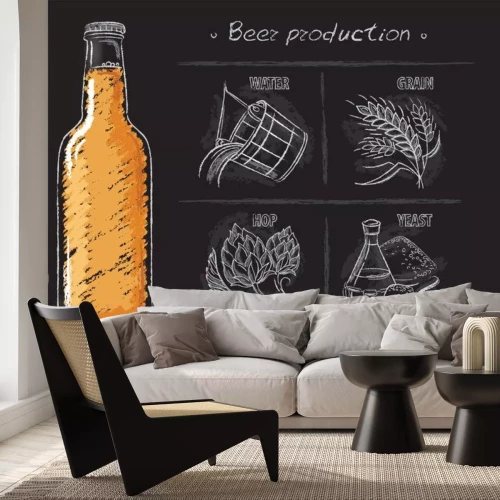 Sticker  Vintage illustrations vectorielles dessinés à la main de composants de brasseurs