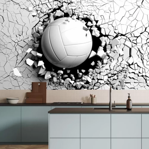 Papier peint  Volley-ball blanc dans le mur