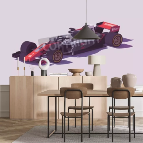 Sticker  Voiture de course de vecteur basse poly formule