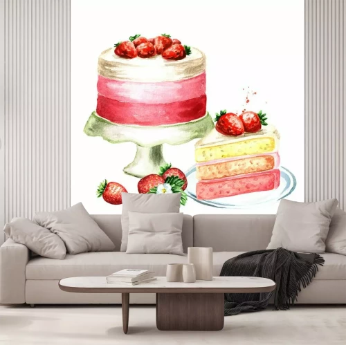 Sticker  Illustration de dessinés à la main aquarelle, isolé sur fond blanc