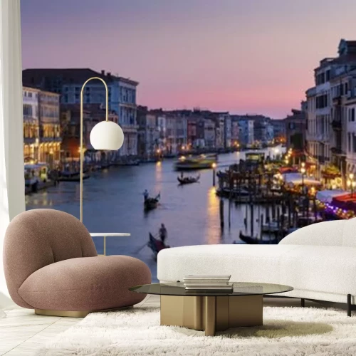Papier peint  Paysage de Venise avec vue sur le coucher du soleil