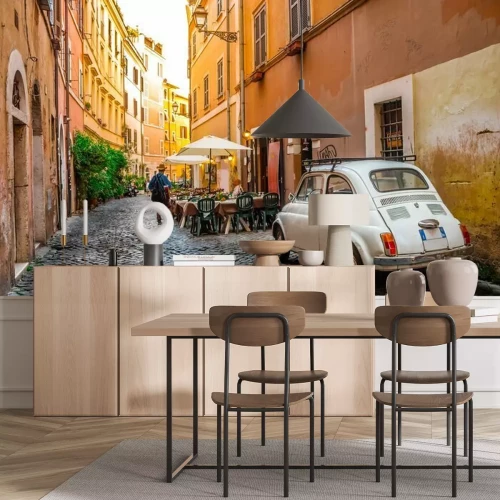 Papier peint  Rue d'un café à Rome