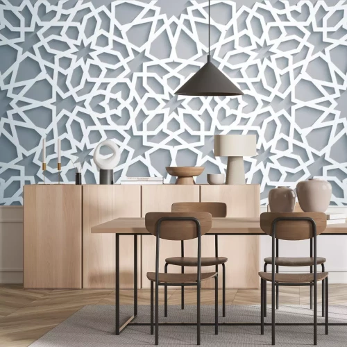 Sticker  Vecteur d'ornement islamique, motiff persan. Vecteur de symbole arabe ornemental circulaire géométrique.