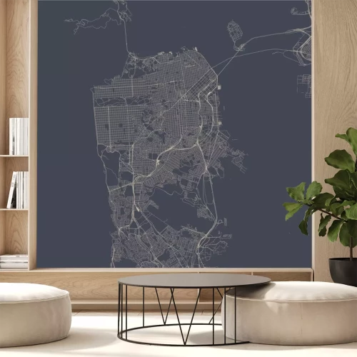 Sticker  carte vectorielle de la ville de San Francisco, USA