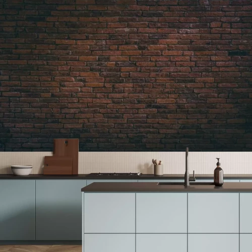 Papier peint  Mur de briques brunes
