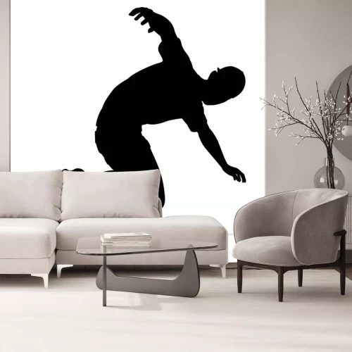 Sticker  Silhouette noire d'un skateur