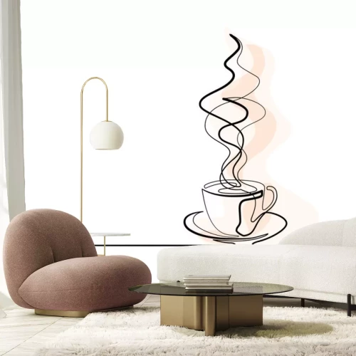 Sticker  Une tasse de café peinte avec une ligne