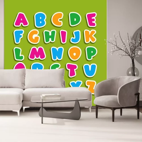 Sticker  Alphabet pour enfants sur fond vert