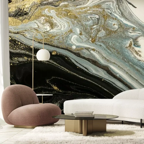 Papier peint  Motif abstrait mélangé marbre