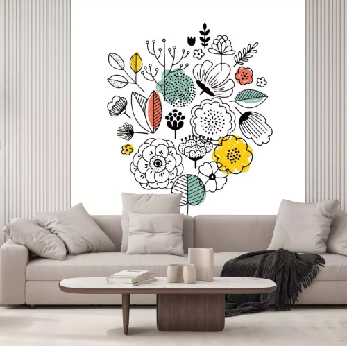 Sticker  Graphiques simples avec des fleurs