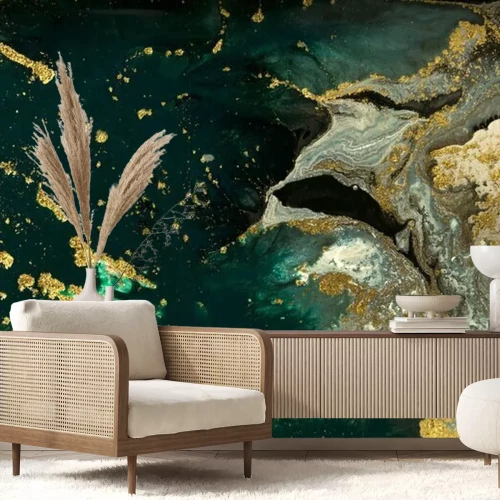 Papier peint  Lagune de marbre vert