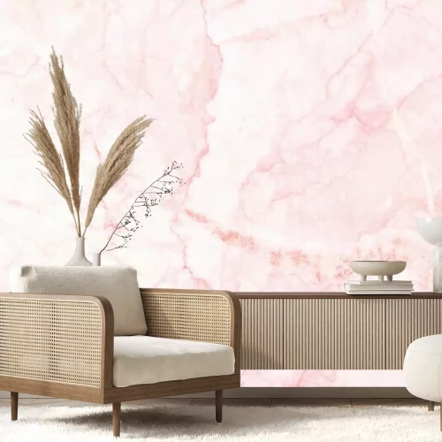 Papier peint  Fond marbre rose et blanc