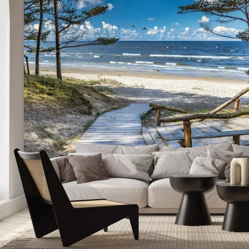 Papier peint  Paysage marin avec plage de sable