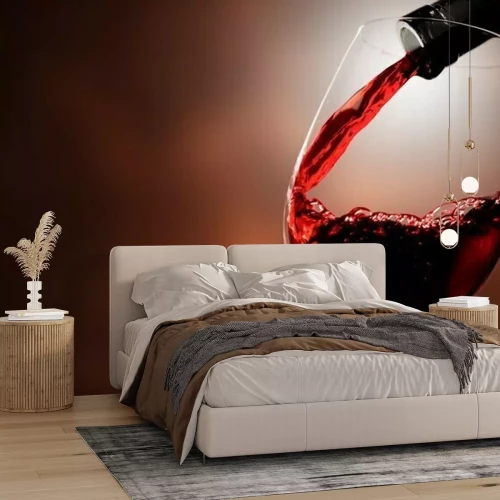 Papier peint  Vin rouge servi dans un verre