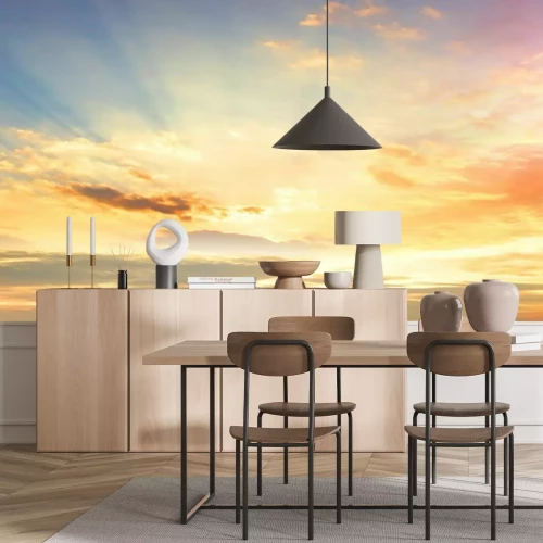 Papier peint  Ciel illuminé par le soleil couchant