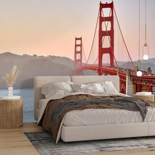 Papier peint  Golden Gate Bridge au coucher du soleil
