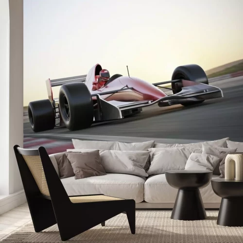 Papier peint  Une voiture de course en mouvement
