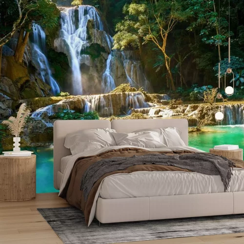 Papier peint  Belle cascade de Kuang Si au Laos