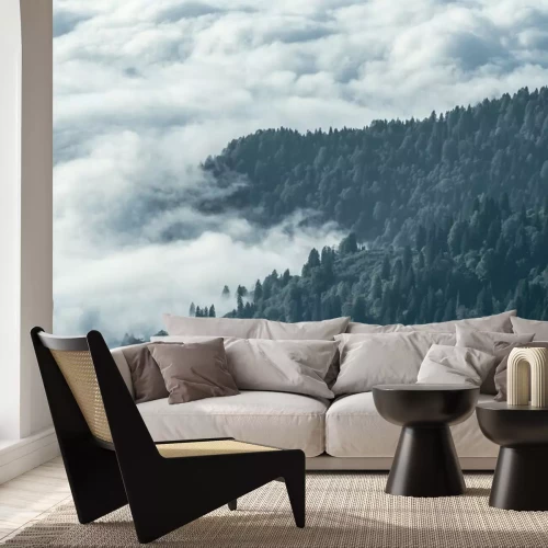 Papier peint  Paysage montagne dans les nuages