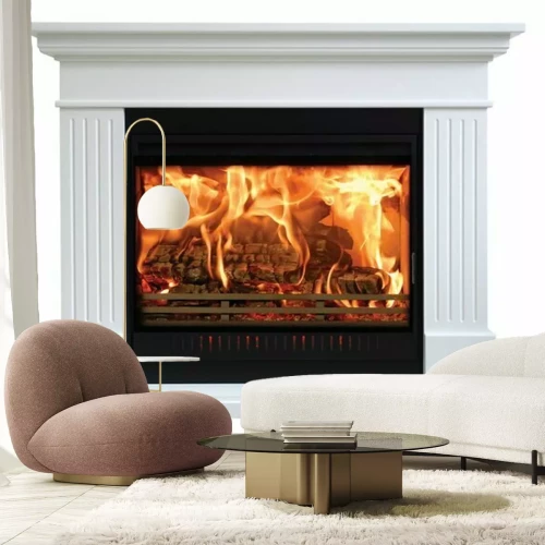 Sticker  Flammes dans une cheminée blanche