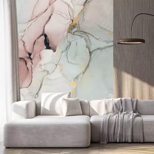 Sticker  Encre, peinture, résumé. Gros plan de la peinture. Fond de peinture abstraite coloré. Peinture à l'huile très texturée. Détails de haute qualité. Alcool à la peinture abstraite moderne, art contempora