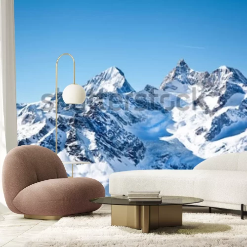 Papier peint  Paysage enneigé en hiver