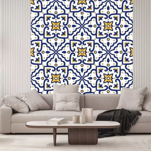 Sticker  Motif azulejo sur fond blanc
