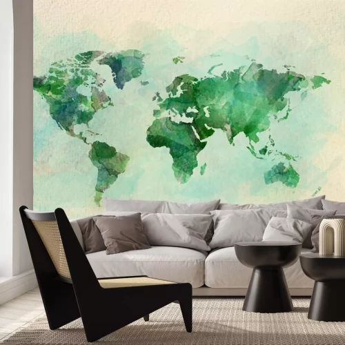 Papier peint  Carte du monde aquarelle dans un style vintage