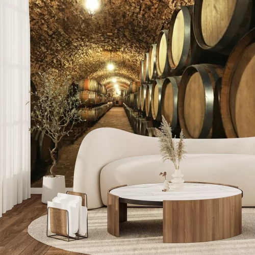 Papier peint  Cave à vin tonneaux