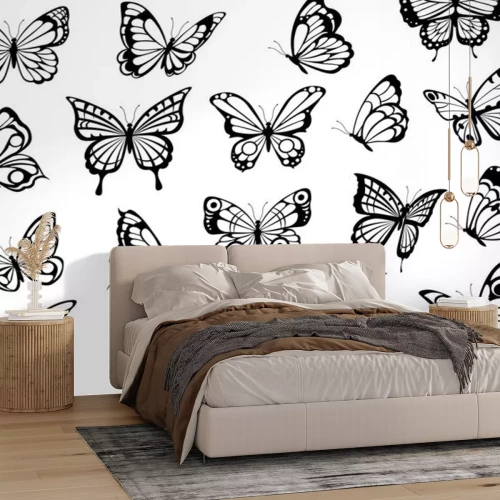 Sticker  Compétitions en noir et blanc de papillons de différentes espèces