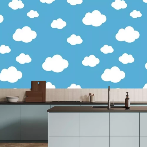 Sticker  De fabuleux nuages sur un fond bleu