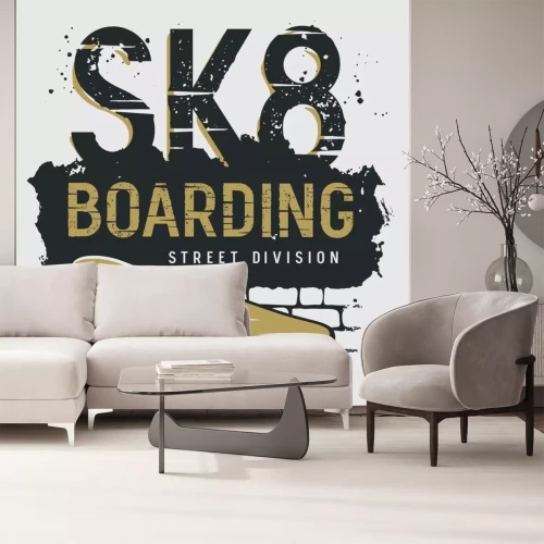 Sticker  Skateboard et texte