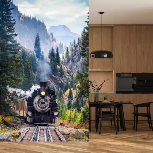 Sticker  der über eine Bergbrücke fährt