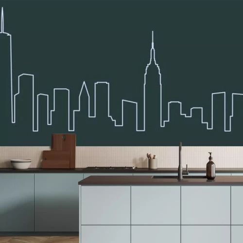 Sticker  Ligne d'horizon de ligne unique de New York