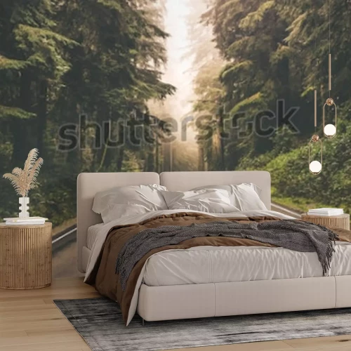 Papier peint  Chemin forestier dans un paysage