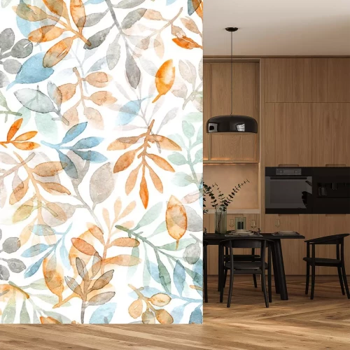 Sticker  Feuilles aux couleurs de l'automne version aquarelle