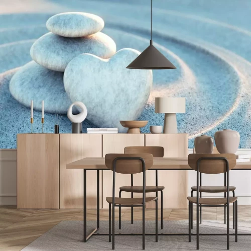 Papier peint  Pierre en forme de cœur dans le sable