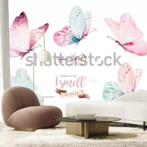 Sticker  Papillons pastel pour une petite fille