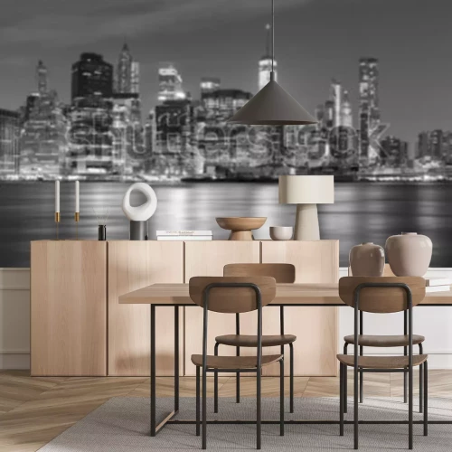 Papier peint  Panorama New York noir et blanc