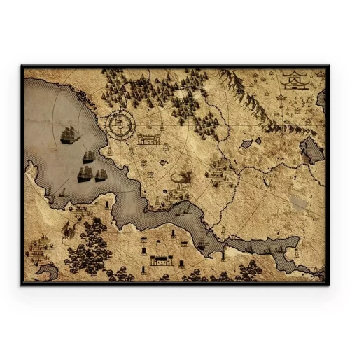 Poster  Une carte fantastique des temps anciens