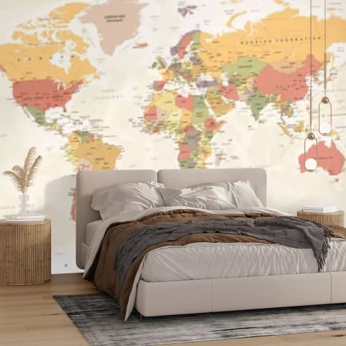 Papier peint  Une représentation rétro d'une carte du monde