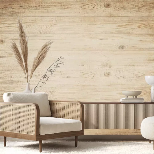 Papier peint  Illustration de panneaux en bois marron