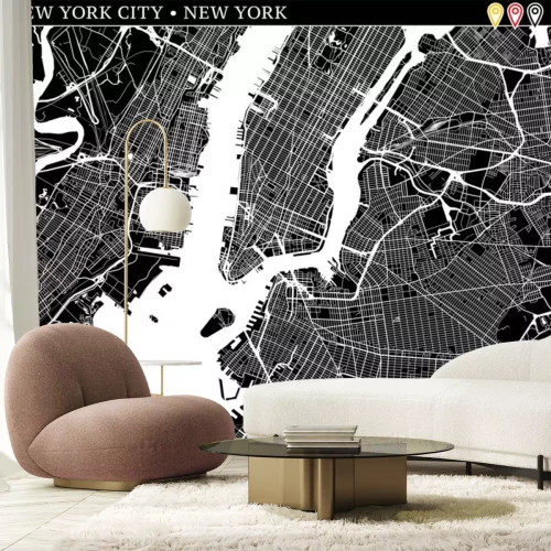 Sticker  Carte simple de la ville de New York, New York