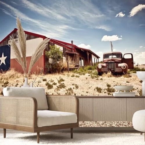 Papier peint  Restaraunt abandonné sur la route route 66 aux Etats-Unis