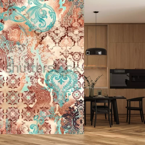 Papier peint  Motifs géométriques ethniques sur fond abstrait