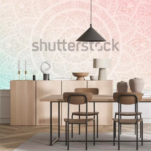 Sticker  Papier peint dégradé de rêve avec motif mandala. Fond de vecteur pour yoga, affiche de méditation.