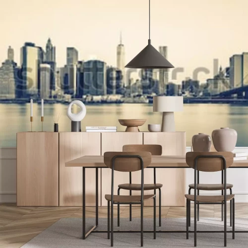 Papier peint  Ville noir et blanc vintage