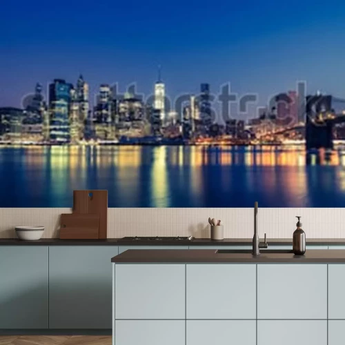 Papier peint  Panorama de New York le soir