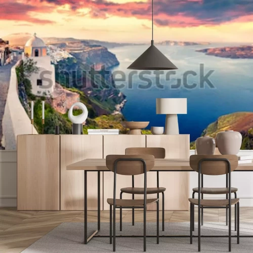 Papier peint  Ville sur la côte grecque